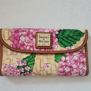 Dooney & Bourke Pink hydrangea wallet